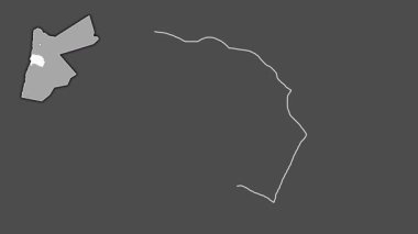 Karak, Ürdün, dışlanmış ve izole edilmiş. Gri Tonlama