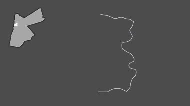 Madaba, Ürdün, soyutlanmış ve soyutlanmış. Gri Tonlama