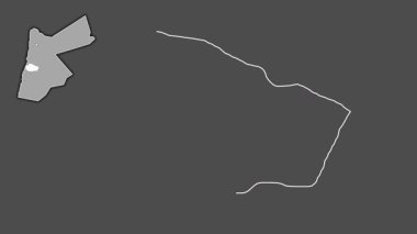 Tafilah, Ürdün, soyutlanmış ve dışlanmış. Gri Tonlama