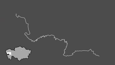 Atyrau, Kazakistan, dışlanmış ve izole edilmiş. Gri Tonlama