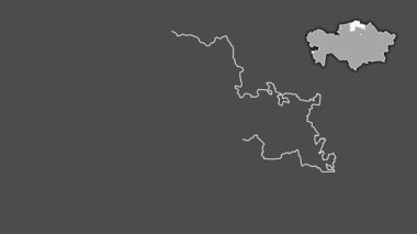 Kuzey Kazakistan, Kazakistan, çıkarılmış ve izole edilmiş. Gri Tonlama