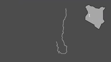 Elgeyo-Marakwet, Kenya, çıkarıldı ve izole edildi. Gri Tonlama