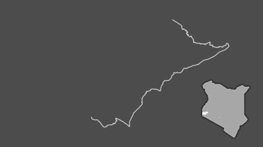 Kenya 'daki Homa Körfezi, boşaltılmış ve izole edilmiş. Gri Tonlama