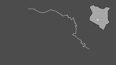 Murang 'a, Kenya, soyutlanmış ve soyutlanmış. Gri Tonlama