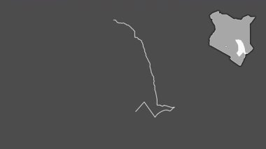 Tana Nehri, Kenya, boşaltılmış ve izole edilmiş. Gri Tonlama