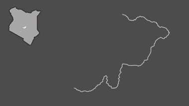 Tharaka-Nithi, Kenya, çıkarıldı ve izole edildi. Gri Tonlama