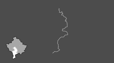 Prizren, Kosova, sürülmüş ve izole edilmiş. Gri Tonlama