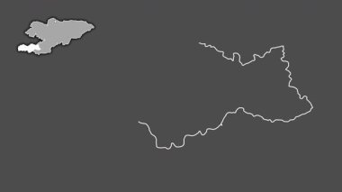 Batken, Kırgızistan, çıkarılmış ve izole edilmiş. Gri Tonlama