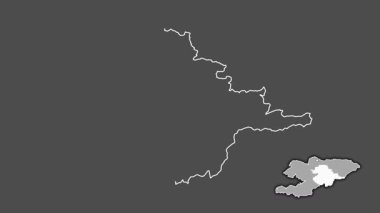 Naryn, Kırgızistan, çıkarılmış ve izole edilmiş. Gri Tonlama