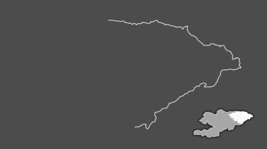 Ysyk-Kol, Kırgızistan, sürülmüş ve izole edilmiş. Gri Tonlama