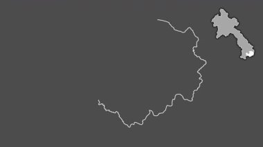 Attapu, Laos, çıkarıldı ve izole edildi. Gri Tonlama