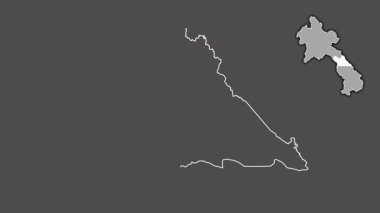 Khammouan, Laos, soyutlanmış ve soyutlanmış. Gri Tonlama