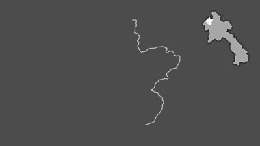 Louang Namtha, Laos, soyutlanmış ve soyutlanmış. Gri Tonlama