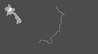 Louangabang, Laos, boşaltılmış ve izole edilmiş. Gri Tonlama