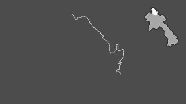 Phongsali, Laos, soyutlanmış ve soyutlanmış. Gri Tonlama