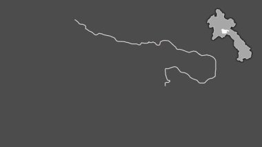 Xaisomboun, Laos, çıkarılmış ve izole edilmiş. Gri Tonlama