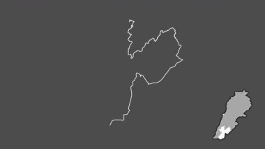 Nabatiyeh, Lübnan, soyutlanmış ve soyutlanmış. Gri Tonlama