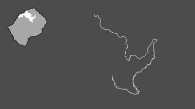 Leribe, Lesotho, soyutlanmış ve soyutlanmış. Gri Tonlama