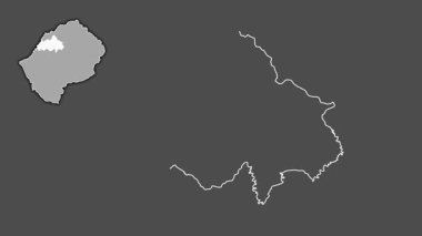 Berea, Lesotho, soyutlanmış ve soyutlanmış. Gri Tonlama