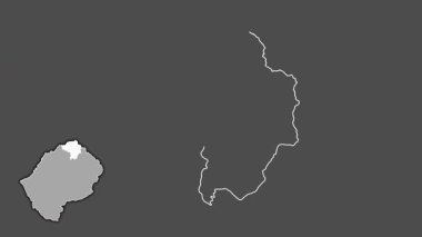 Butha-Buthe, Lesotho, dışlanmış ve izole edilmiş. Gri Tonlama