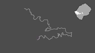 Mafeteng, Lesotho, dışlanmış ve izole edilmiş. Gri Tonlama