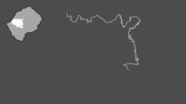 Maseru, Lesotho, soyutlanmış ve soyutlanmış. Gri Tonlama