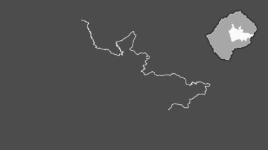 Thaba-Tseka, Lesotho, soyutlanmış ve soyutlanmış. Gri Tonlama