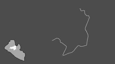 Bong, Liberya, çıkarılmış ve izole edilmiş. Gri Tonlama