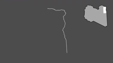 Al Butnan, Libya, dışlanmış ve izole edilmiş. Gri Tonlama
