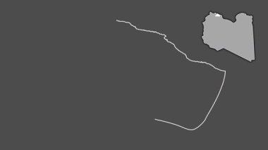 Al Marqab, Libya, çıkarılmış ve izole edilmiş. Gri Tonlama