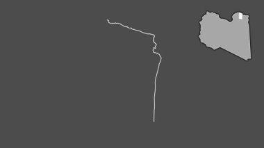 Darnah, Libya, çıkarılmış ve izole edilmiş. Gri Tonlama