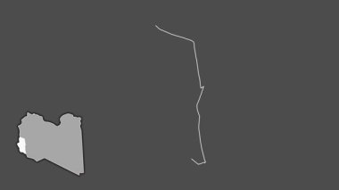 Ghat, Libya, boşaltılmış ve izole edilmiş. Gri Tonlama