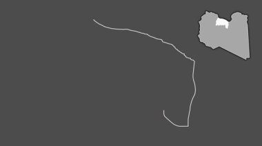 Surt, Libya, dışlanmış ve izole edilmiş. Gri Tonlama