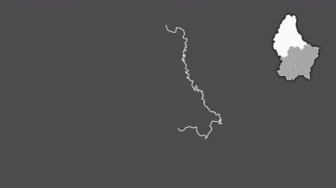 Diekirch, Lüksemburg, çıkarılmış ve izole edilmiş. Gri Tonlama