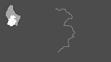 Lüksemburg, Lüksemburg, boşaltılmış ve izole edilmiş. Gri Tonlama