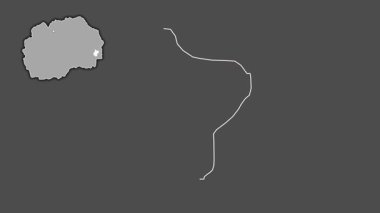 Makedonya 'nın Bosilovo kenti, boşaltılmış ve izole edilmiş. Gri Tonlama