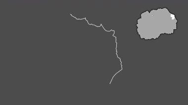 Makedonya 'nın Delcevo kenti, boşaltılmış ve izole edilmiş. Gri Tonlama