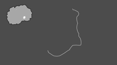 Makedonya 'nın Demir Kapija kenti boşaltıldı ve izole edildi. Gri Tonlama