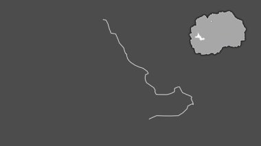 Makedonya 'nın Drugovo kenti, boşaltılmış ve izole edilmiş. Gri Tonlama