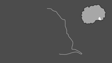 Makedonya 'nın Gevgelija kenti, dışlanmış ve izole edilmiş. Gri Tonlama