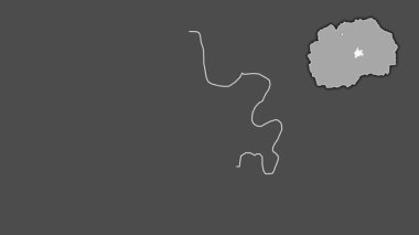 Makedonya 'nın Gradsko kenti, boşaltılmış ve izole edilmiş. Gri Tonlama