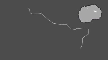 Makedonya 'nın Karbinci kenti, boşaltılmış ve izole edilmiş. Gri Tonlama