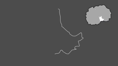 Makedonya 'nın Kavadartsi kenti, boşaltılmış ve izole edilmiş. Gri Tonlama