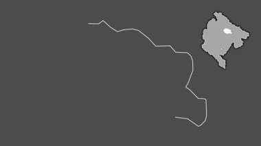 Karadağ 'ın Mojkovac kenti, boşaltılmış ve izole edilmiş. Gri Tonlama