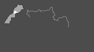 Souss-Massa, Fas, çıkarılmış ve izole edilmiş. Gri Tonlama