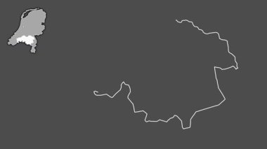 Noord-Brabant, Hollanda, sürülmüş ve izole edilmiş. Gri Tonlama