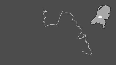 Utrecht, Hollanda, çıkarılmış ve izole edilmiş. Gri Tonlama