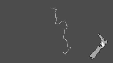 Manawatu-Wanganui, Yeni Zelanda, boşaltılmış ve izole edilmiş. Gri Tonlama