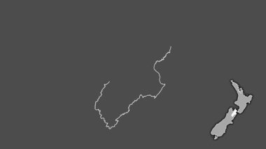 Marlborough, Yeni Zelanda, dışlanmış ve izole edilmiş. Gri Tonlama