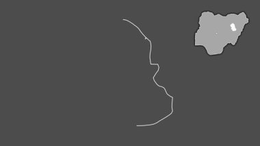 Gombe, Nijerya, soyutlanmış ve soyutlanmış. Gri Tonlama